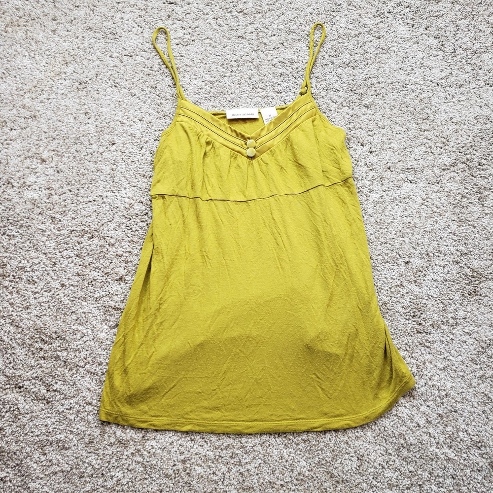 DKNY JEANS Tank Womens M Green Camisole V-Neck Lightweight‎ Strappy Pullover